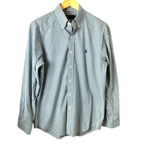 Ralph Lauren Button Down Shirt Mens Medium Plaid Check Preppy Business Casual